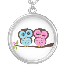 Beaux hiboux collier personnalisé