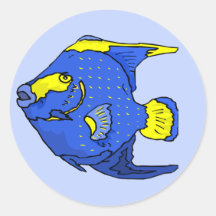 Beaux poissons tropicaux bleus de perroquet adhésifs