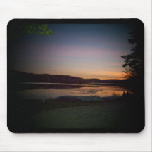 Beaux vue de lac/coucher du soleil Mousepad Tapis De Souris
