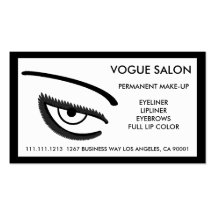 BEAUX YEUX DE MAQUILLAGE PERMANENT CARTES DE VISITE PROFESSIONNELLES