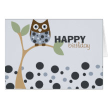 Bébé bleu de hibou carte de vœux