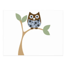 Bébé bleu de hibou cartes postales