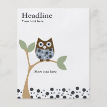 Bébé bleu de hibou prospectus en couleur
