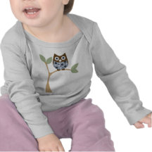 Bébé bleu de hibou t-shirt
