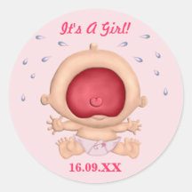 Bébé braillant c'est un autocollant de fille