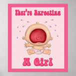 Bébé braillant drôle pour la fille affiches