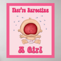 Bébé braillant drôle pour la fille affiches