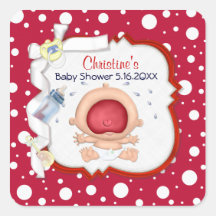 Bébé braillant le baby shower neutre drôle autocollants