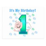 Bébé c'est mon ęr anniversaire carte postale
