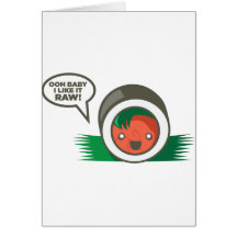 Bébé de sushi de Kawaii oh ! je l'aime cru Cartes De Vœux