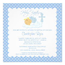 Bébé doux et baptême saint croisé Inviation Invitations Personnalisées