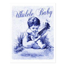 Bébé d'ukulélé cartes postales