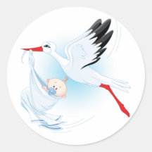 Bébé et cigogne autocollants