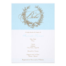 Bebe fait sur commande - invitation française bleu invitations