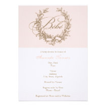 Bebe fait sur commande - invitation française rose invitations