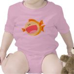 Bébé heureux mignon de poissons de bande dessinée t-shirts