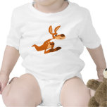 Bébé idiot de kangourou de bande dessinée mignonne t-shirts