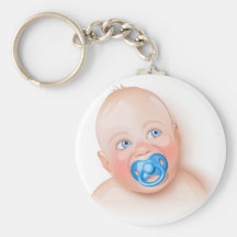 Bébé mignon avec la tétine porte-clés