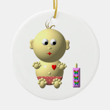 Bébé mignon avec le coeur ! ornements de noël