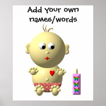 Bébé mignon avec le coeur ! posters