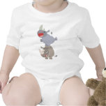 Bébé mignon de rhinocéros de bande dessinée de sau t-shirts