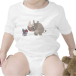 Bébé mignon de rhinocéros de bande dessinée et gra t-shirts