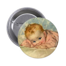 Bébé mignon d'enfants vintages dans le rose sur la badges