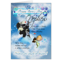 Bébé mignon du jour de l'infirmière de neveu petit carte