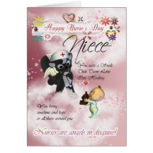 Bébé mignon du jour de l'infirmière de nièce petit cartes