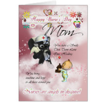 Bébé mignon et infirmière mignonne SK du jour de l Cartes De Vœux