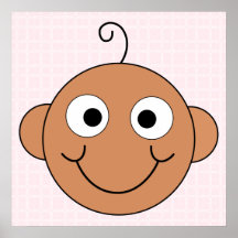Bébé mignon. Fond rose de contrôle Poster
