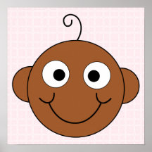 Bébé mignon. Fond rose de contrôle Posters