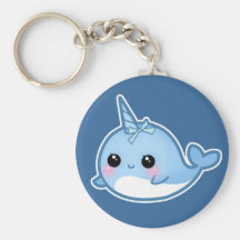 Bébé mignon narwhal porte-clefs