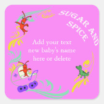 Bébé mignon personnalisé de Cajun Autocollant Carré
