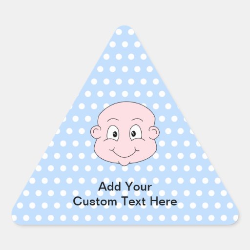 Bébé mignon, sur le modèle de point bleu de polka autocollant en triangle