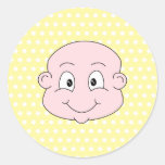 Bébé mignon, sur le modèle de point jaune de polka adhésif rond