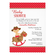 Bébé occidental de thème sur le baby shower de che faire-part personnalisé