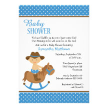 Bébé occidental sur le baby shower de cheval de ba faire-part personnalisés