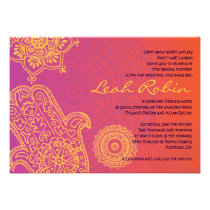 Bébé orange rouge de MAIN de HAMSA appelant l'invi invitations