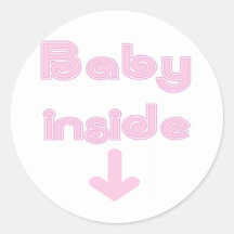 Bébé rose à l'intérieur autocollants ronds