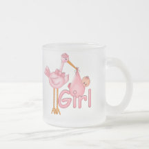 Bébé rose de cigogne mugs à café