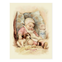 Bébé somnolent carte postale