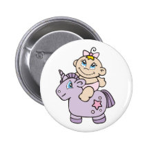 Bébé sur la licorne pin's avec agrafe