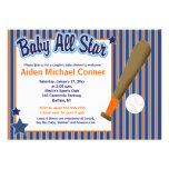 Bébé tout le base-ball d'étoiles et invitation de  invitations