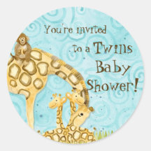 Bébés de jungle, autocollants de baby shower de ju
