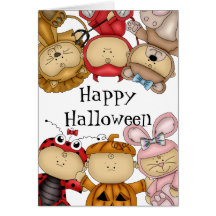 Bébés mignons Halloween heureux Cartes De Vœux