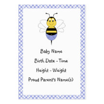 BeeBee gaffent le faire-part de naissance d'abeill Modèle De Carte De Visite