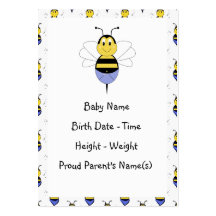 BeeBee gaffent le faire-part de naissance d'abeill Carte De Visite