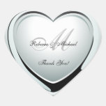 Bel autocollant de Merci de mariage de coeur de pl