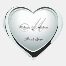 Bel autocollant de Merci de mariage de coeur de pl